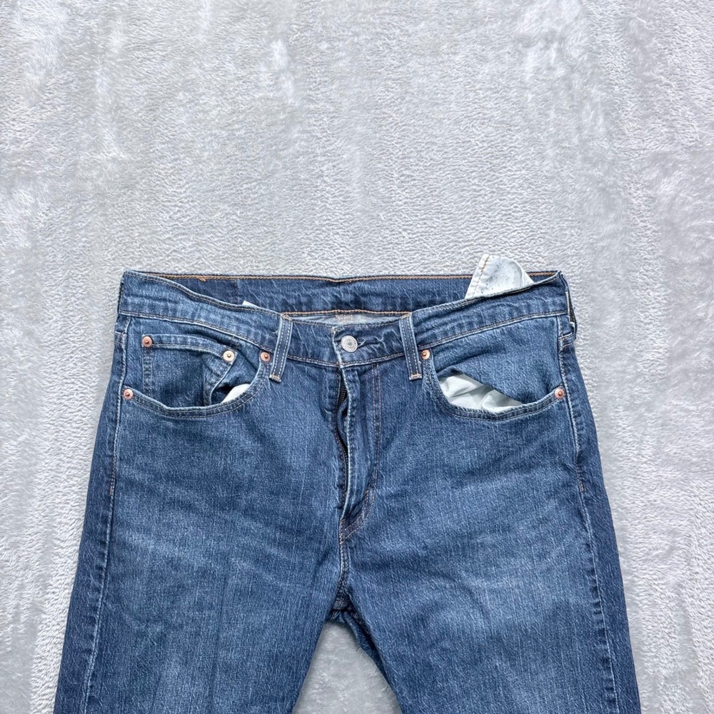 Levi's 502 Taper Jeans Mens 32x34 Blue Medium Wash Stretch Denim Regular Fit - Picture 2 of 11